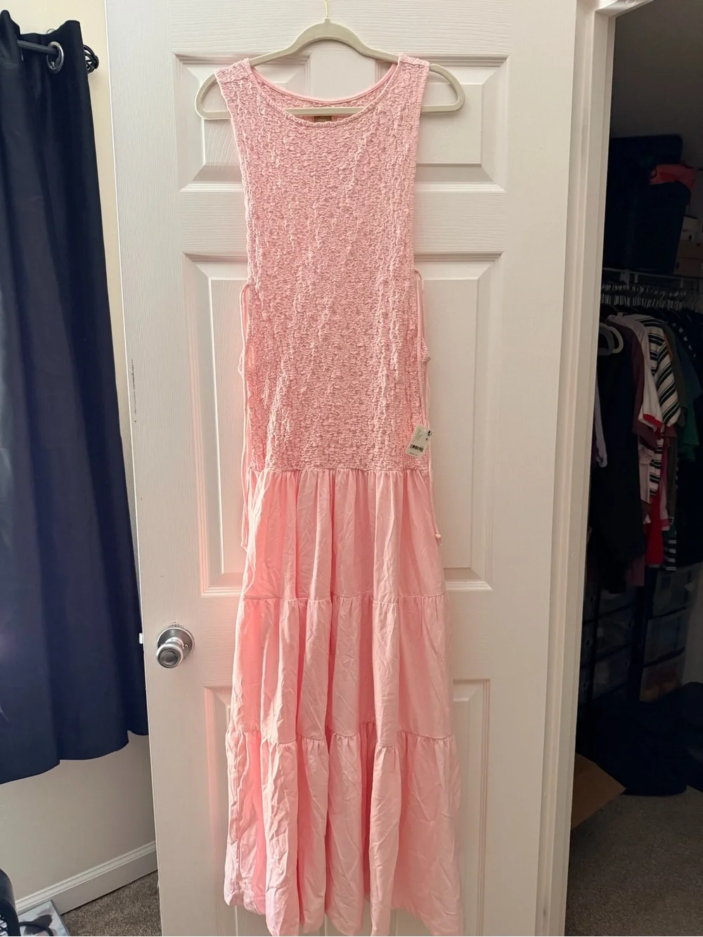 Free People Light Pink Tiered Maxi Dress